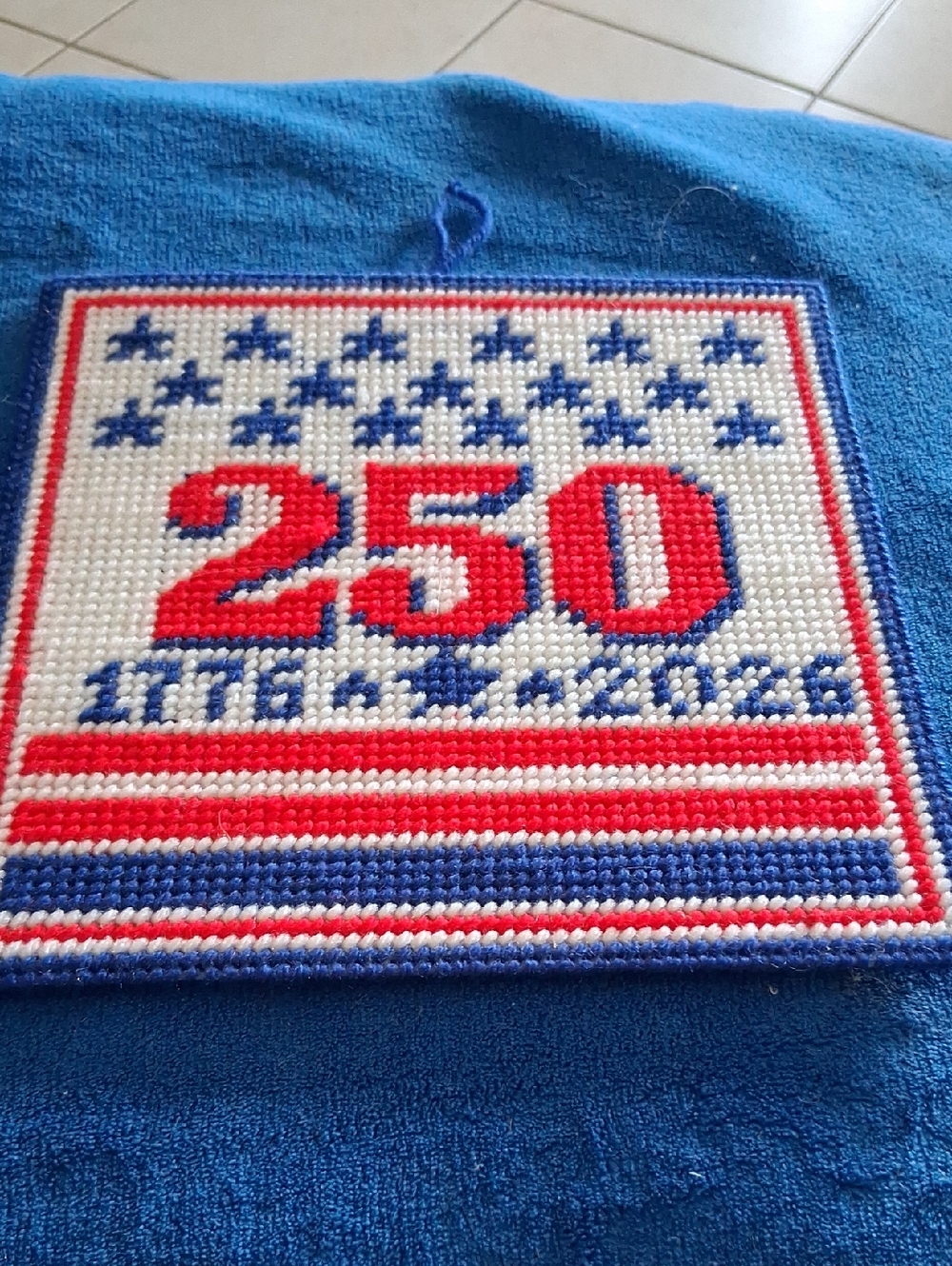 Patriotic Red and Blue 250 Wall Hanging